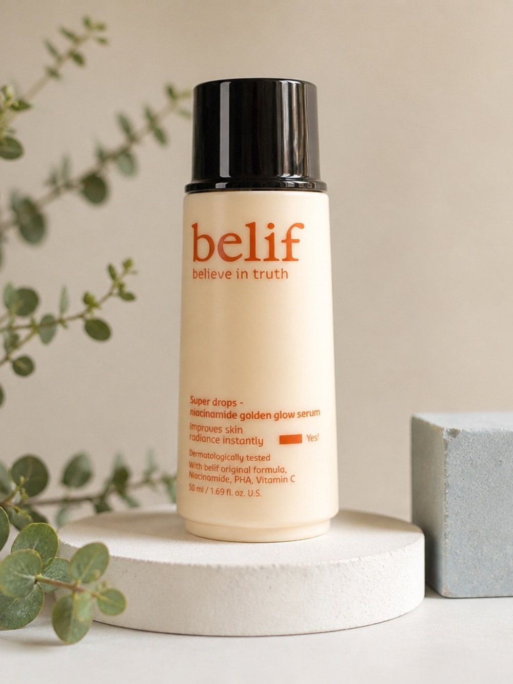 Belief Super Drops Niacinamide Golden Glow Serum - Cream
